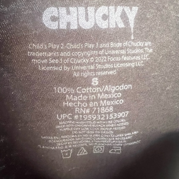 Chucky Childs Play Wanna Play 1988 VHS Cover Image Vintage T-Shirt Small - Picture 4 of 9
